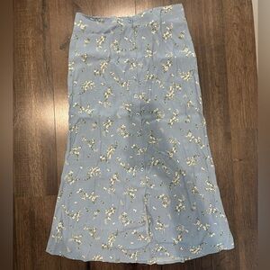 Floral Blue Midi Skirt